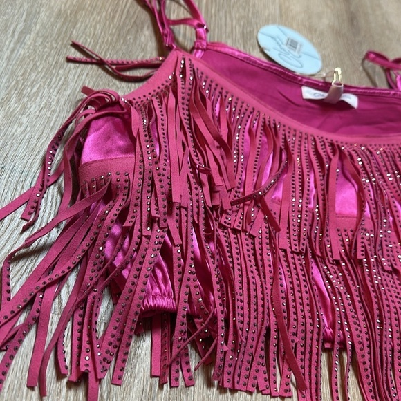 CLOUD TEN, pink fringe top, BNWT small - Picture 6 of 9